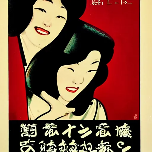 Prompt: 1 9 5 0 s movie poster for a japanese horror film about a vampire,