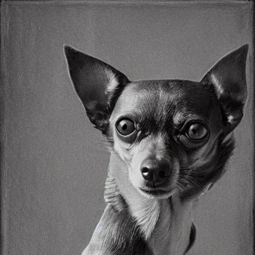 Prompt: a portrait of a chihuahua, from the terrifying and incomprehensible beyond, body horror, by gerard brom, zdzisław beksinski and ansel adams