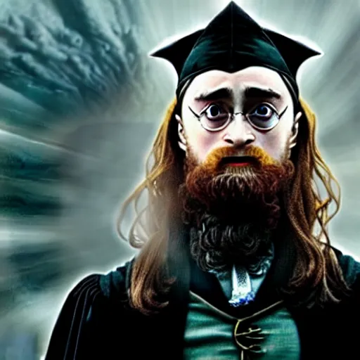 Image similar to daniel radcliffe as professor dumbledore