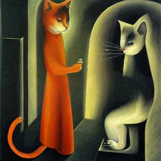 Image similar to cats by remedios varo
