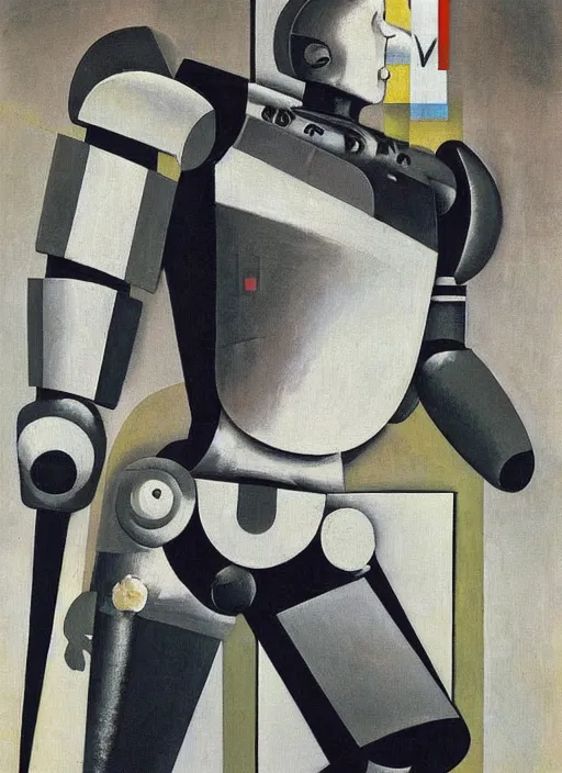 Image similar to A RoboCop painting by El Lissitzky.