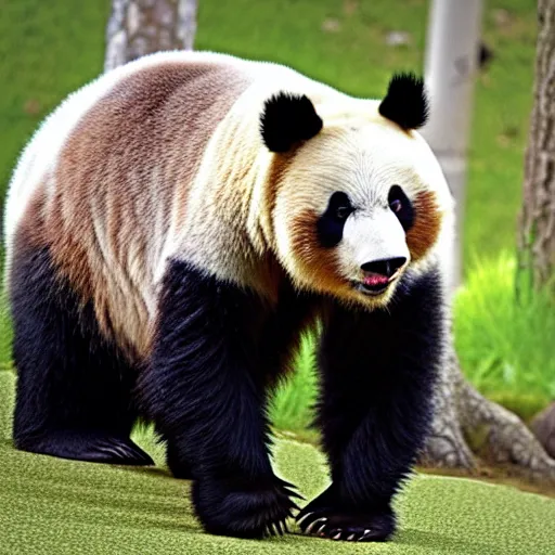 Prompt: panda mixed with grizzly bear