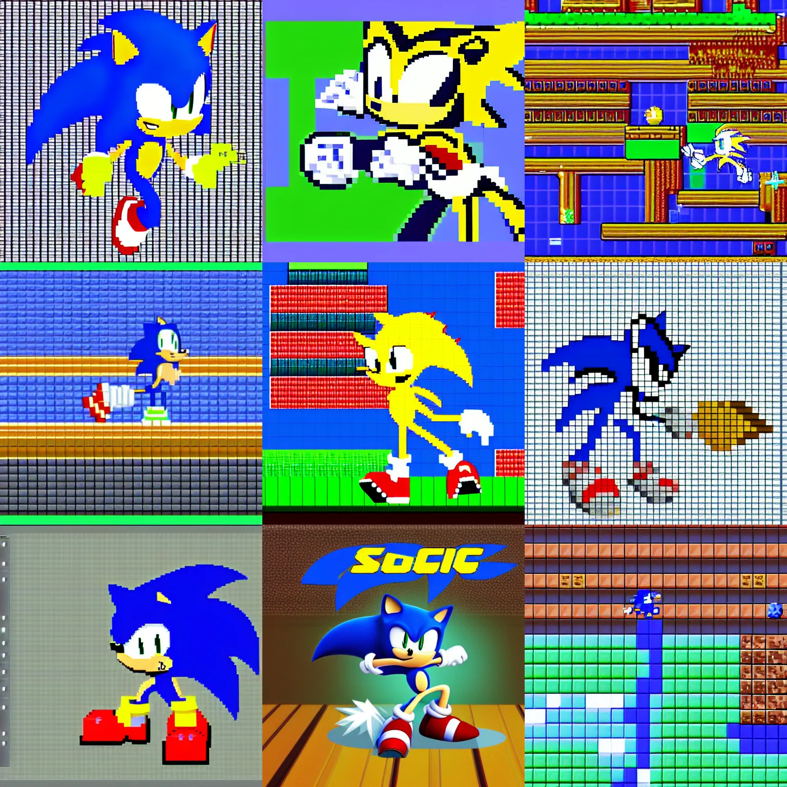 sonic, 1 6 bits color, sprite 2 d, game maker