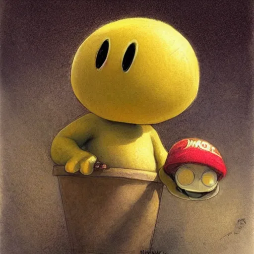 Prompt: ( ( ( ( ( shy guy ) ) ) ) ) by jean - baptiste monge!!!!!!!!!!!!!!!!!!!!!!!!!!! pac man