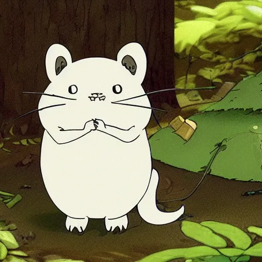 Prompt: small cute creature in the forest made by studio ghibli, spirit