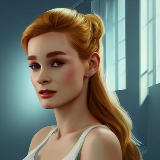 Image similar to blonde holly golightly in the film breakfast at tiffany's, anatomy, bathed in light, highly detailed, photorealistic, artstation, smooth, sharp focus, illustration, unreal engine 5, 8 k, art by artgerm and greg rutkowski and edgar maxence