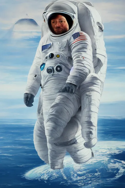 Prompt: whale shaped astronaut suit, oil on canvas, intricate, portrait, 8 k highly professionally detailed, hdr, cgsociety