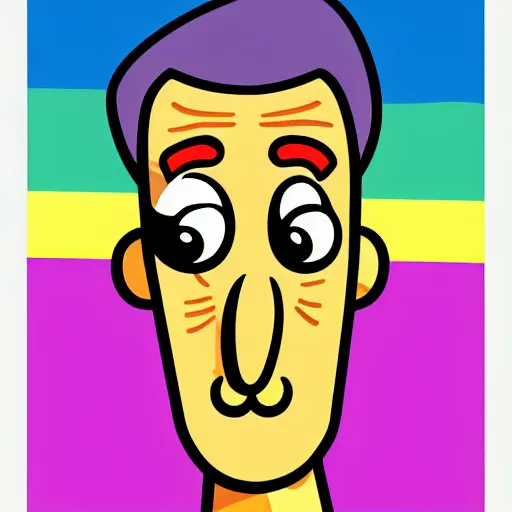 Prompt: handsome squidward, male portrait, colorful, pop art style