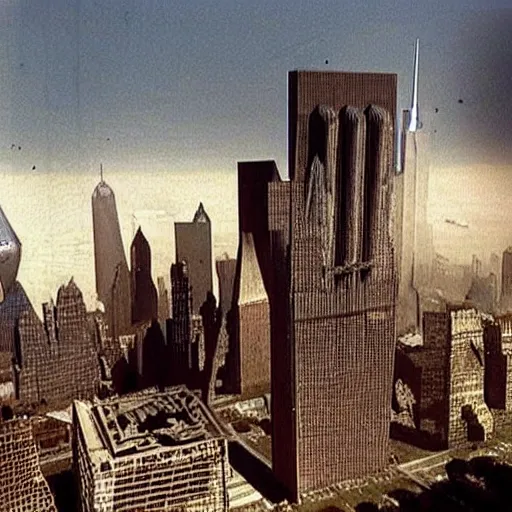 Image similar to “The TwinTowers transform into giant robots as Donald Trump commands them to intercept Bin Laden’s evil attack planes September 11 2001 hq ap photos CNN”