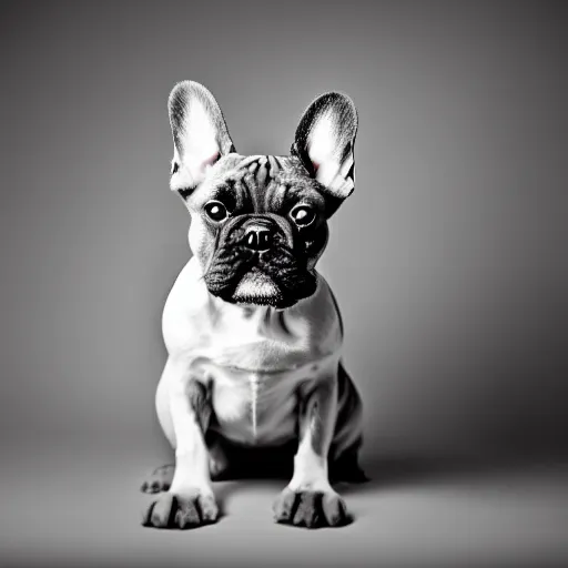 Image similar to a feline french bulldog - cat - hybrid, animal photography