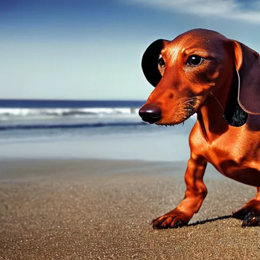 Image similar to Crustacean dachshund on the beach, National Geographic photograph