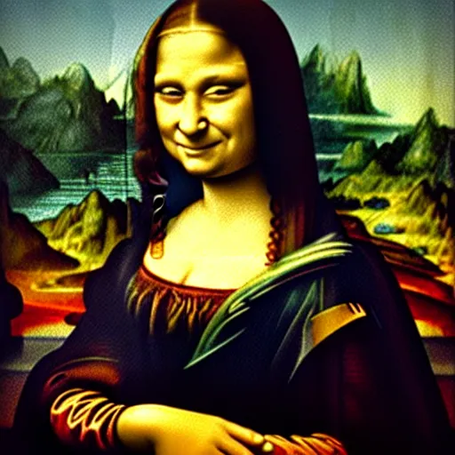 Image similar to shrek from shrek as mona lisa, stylish, smiling, fantasy art, painting, hyper detailed, leonardo da vinci, similar to mona lisa