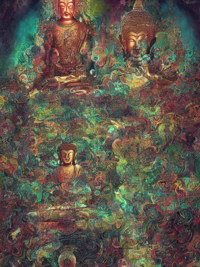 Image similar to buddha realm of samskara by android jones