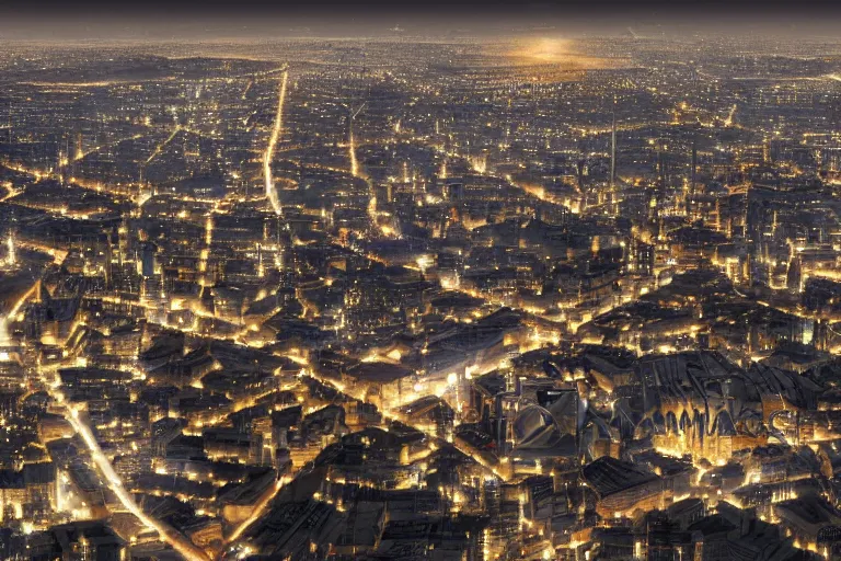 Close-up view of an oppressive metropolis at night, | Stable Diffusion ...