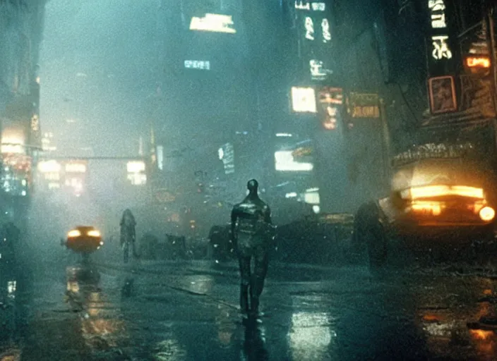 Prompt: scene from the 2012 science fiction film Blade Runner