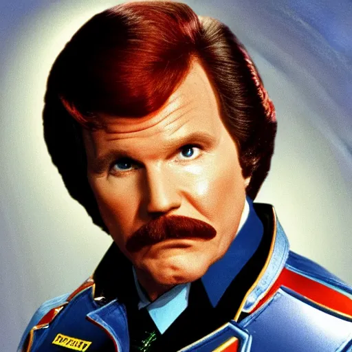 Prompt: ron burgundy as buck rogers,