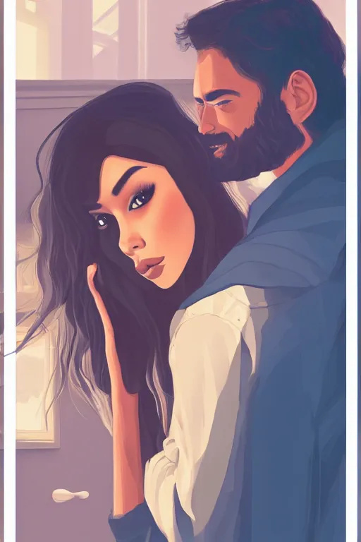 Prompt: madison beer as a beautiful homely wife greeting her husband home, futuristic cottagecore, artstation, 8 k, beautiful, symmetrical face digital art