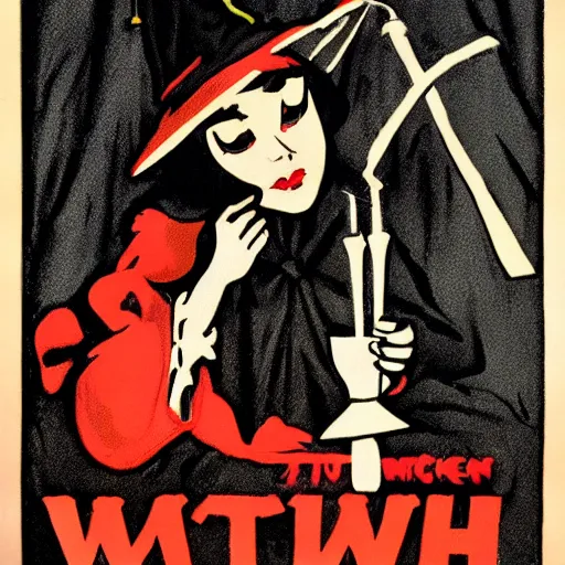 Image similar to anti - witch modern propaganda poster