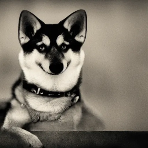 Prompt: Photo of a Shiba Inu in the style of Dorothea Lange