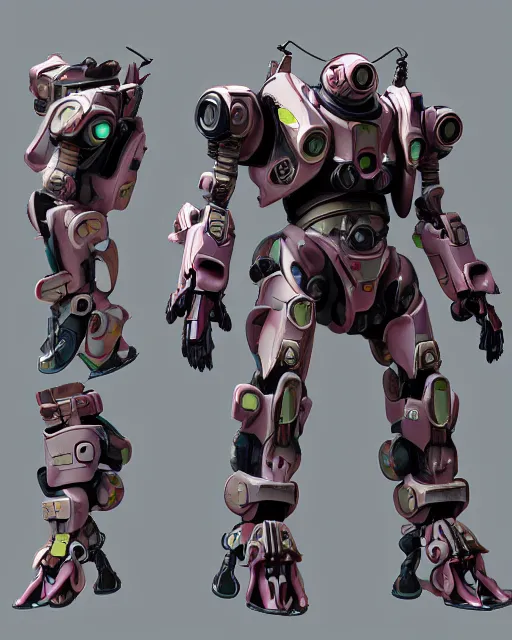 Prompt: an experimental mech in the style of fallout power armor in the style of bubblegum crisis powersuits trending on artstation deviantart pinterest hyper detailed photorealistic highlights and shadow hd 8 k post - processing high resolution