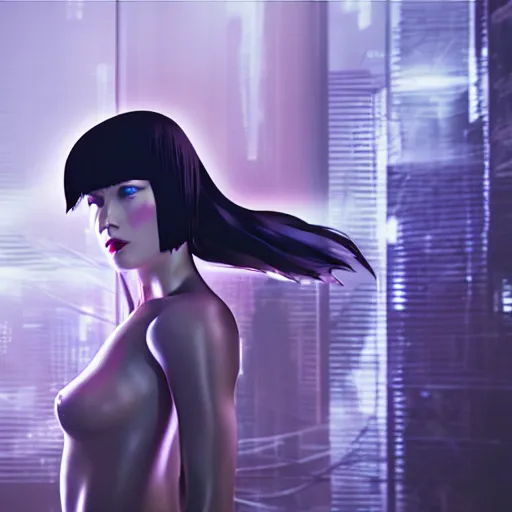 Image similar to ghost in the shell inspired avant-garde art, deco fashion, highly detailed, photorealistic portrait, bright studio setting, studio lighting, crisp quality and light reflections, unreal engine 5 quality render