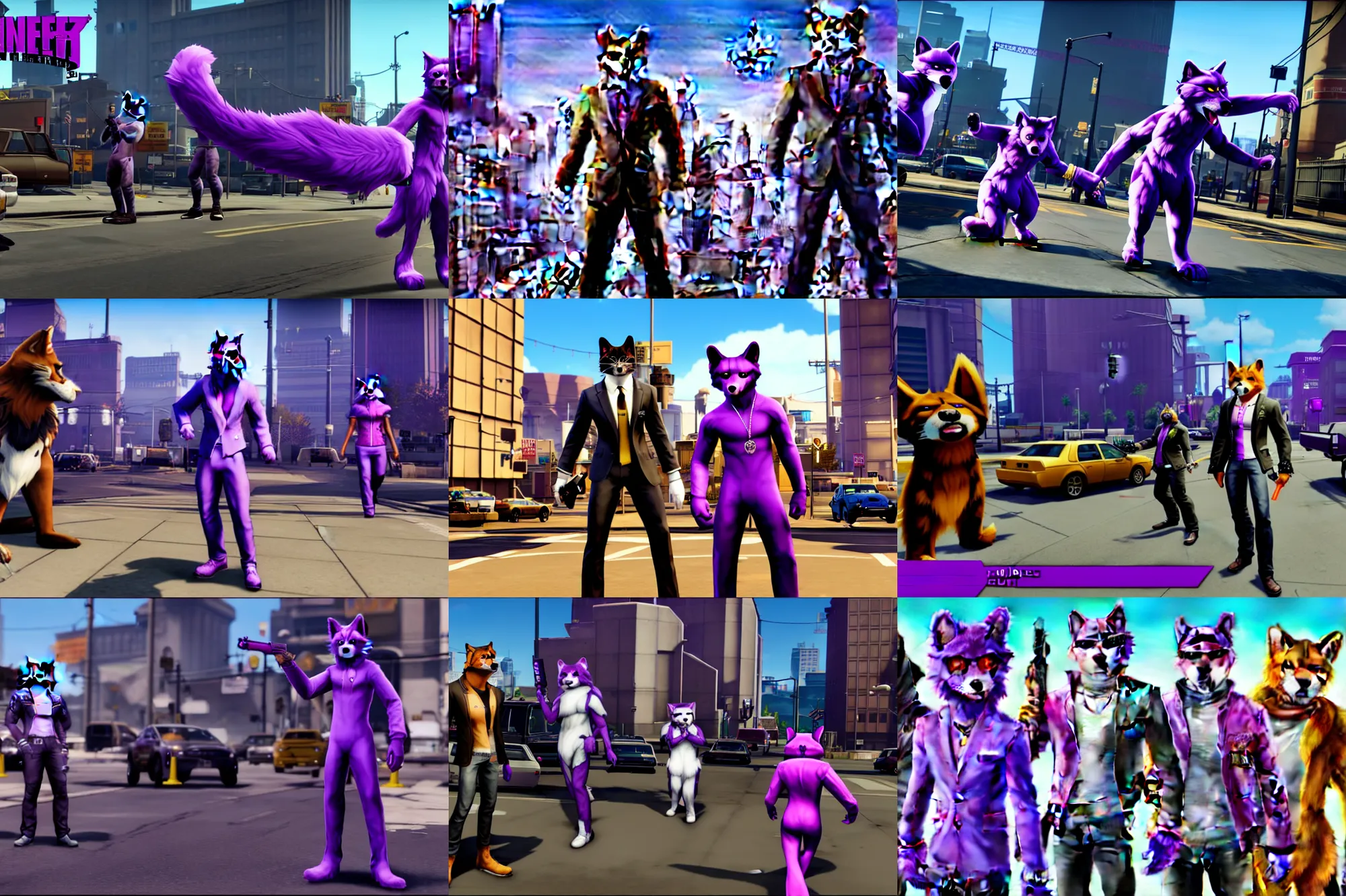 Prompt: screenshot of furries in saints row