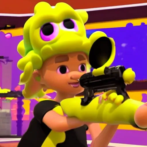 Prompt: drake preforming in splatoon