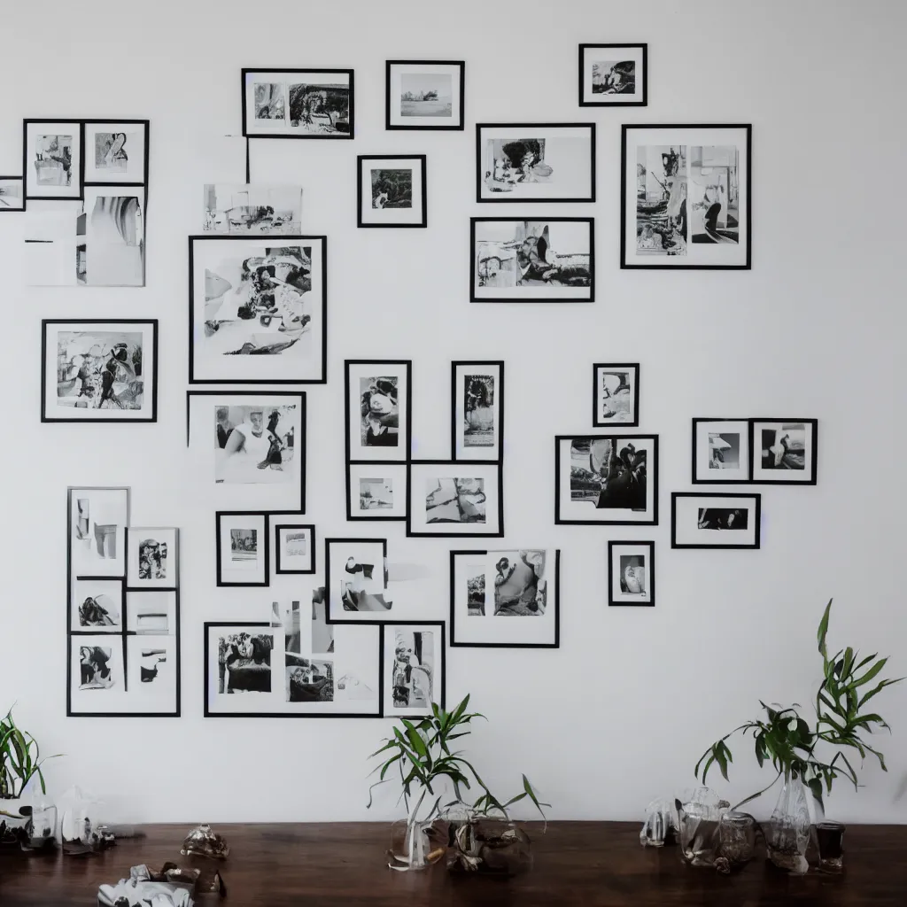 Image similar to three square picture frames on a white wall