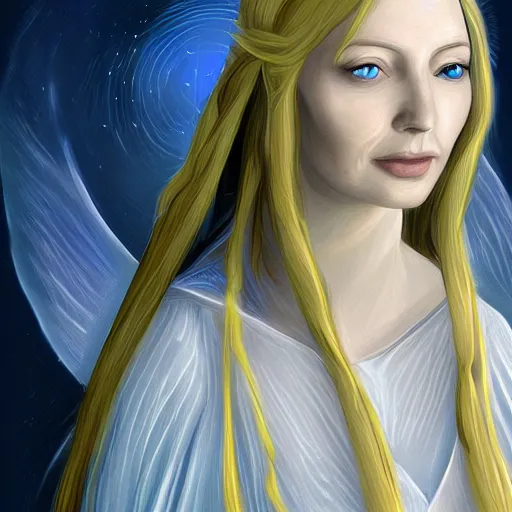 Image similar to galadriel, digital art