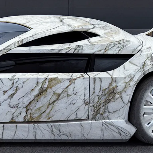 Image similar to a hybrid between a marble and a car