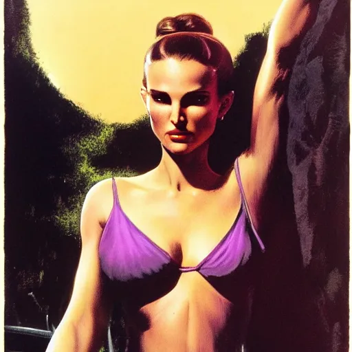 Image similar to Natalie Portman by Frank Frazetta