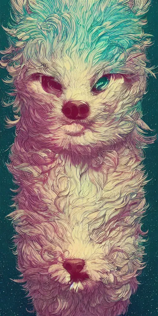 Prompt: the cure for hate, fluffy furry adorable illustration portrait fursona by Victo Ngai and James Gilleard and Bruce Pennington trending on pixiv