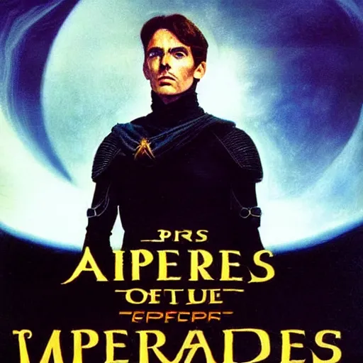 Prompt: paul atreides emperor of the known universe, perfect dramatic and dark portrait, dune