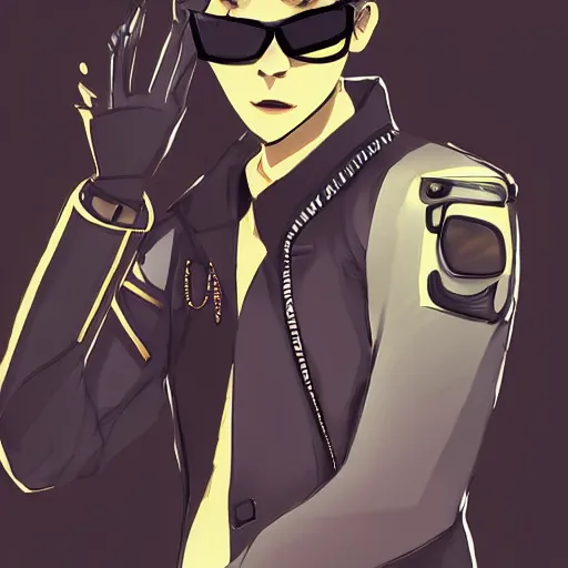 Prompt: anubis wearing sunglasses and a leather jacket, by kawacy, trending on pixiv, anime, furry art, trending on furaffinity