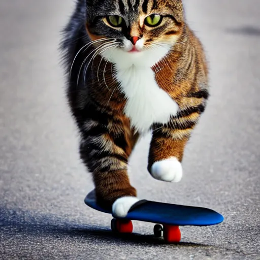 Image similar to photo cat on skateboard