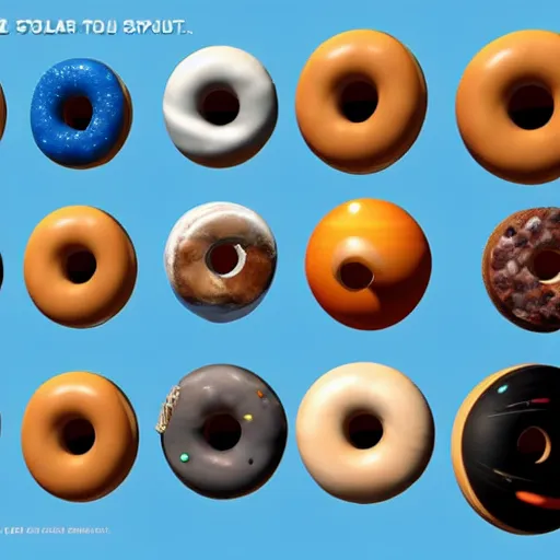Prompt: the planets in our solar system, if they were donuts from the simpsons, unreal engine 5, high detail