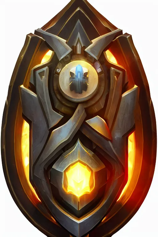 Image similar to shield fantasy epic legends game icon stylized digital illustration radiating a glowing aura global illumination ray tracing hdr fanart arstation by ian pesty and katarzyna da „ bek - chmiel