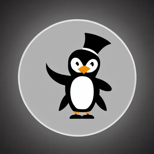 Prompt: a premium vector logo of tux the penguin