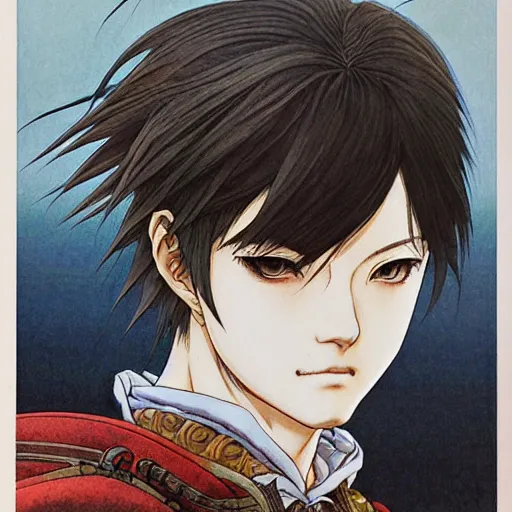 Image similar to prompt : portrait of final fantasy character painted in miyazaki color style drawn by katsuhiro otomo and takato yamamoto, inspired by fables, china doll face, smooth face feature, intricate oil painting, high detail, sharp high detail, manga and anime 2 0 0 0