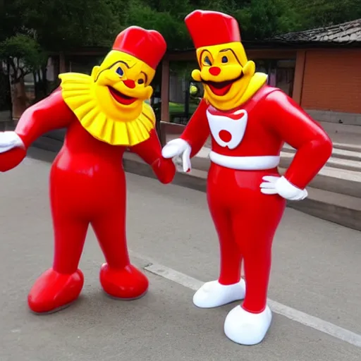 Prompt: Jollibee fighting Ronald Mcdonald