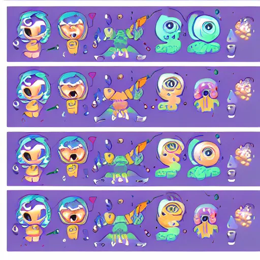 Image similar to cute alien spritesheet