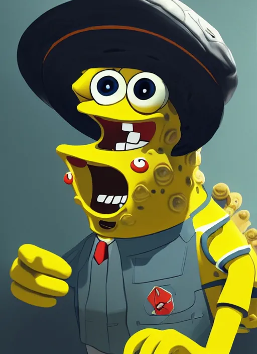 spongebob gangster with a gun