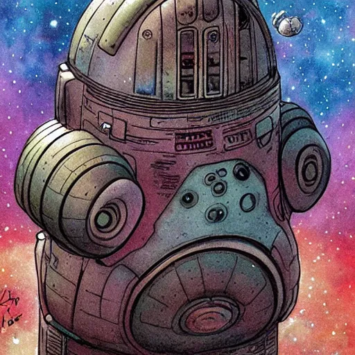 Prompt: the alien cosmic psychedelic tardigrade that awaits you at the end of all of space and time, by enki bilal