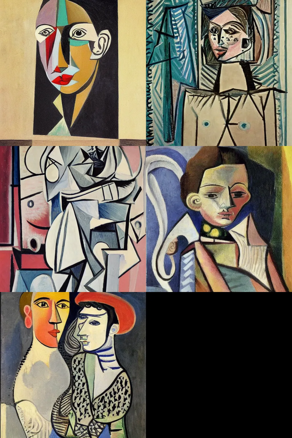 Prompt: a highly - detailed fashion portrait painted by pablo picasso