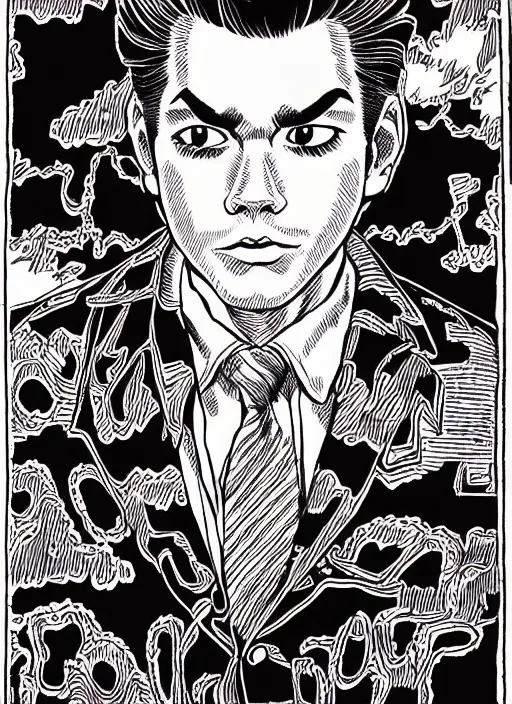 Image similar to portrait of archie andrews, intricate, highly detailed, illustration, art by junji ito, junji ito