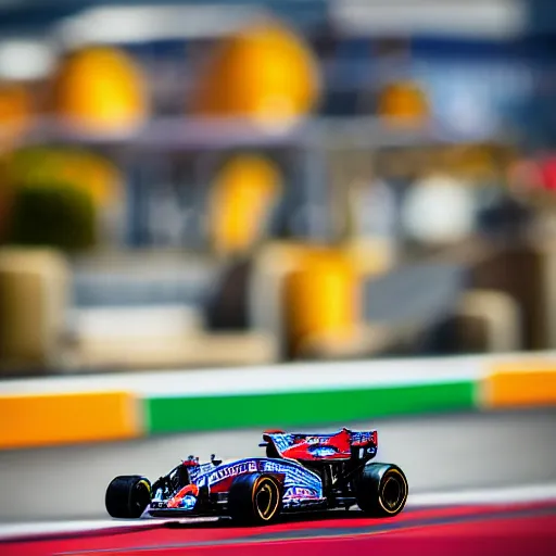 Image similar to photograph, formula 1, monaco, hot wheels, macro, bokeh