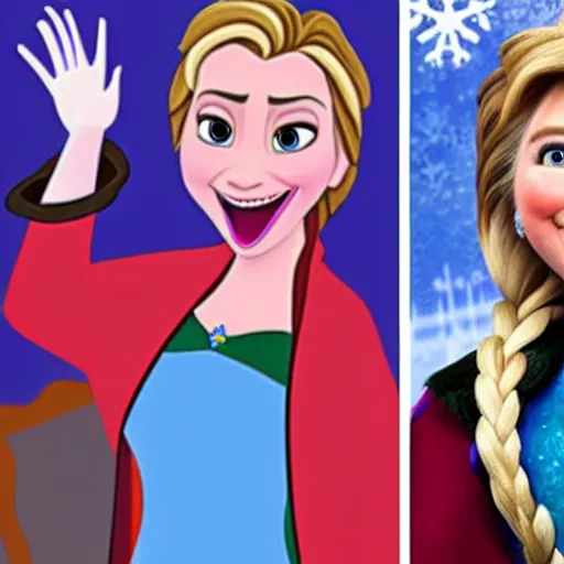 Prompt: hillary clinton as a character in frozen, disney,