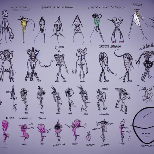 character design sheet of creative alien designs in | Stable Diffusion ...