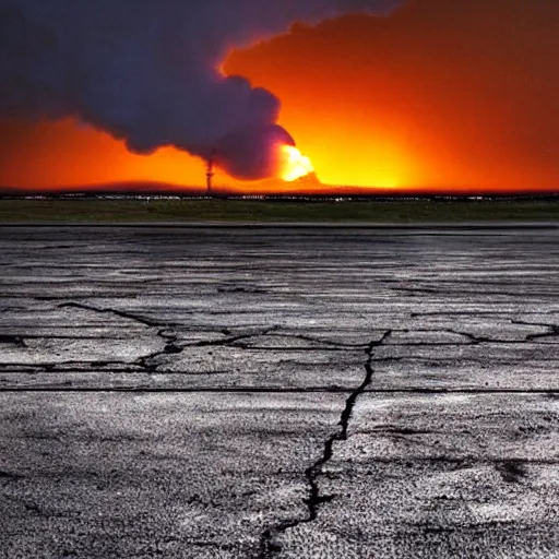 Prompt: !dream a beautiful photo of a nuclear meltdown, landscape