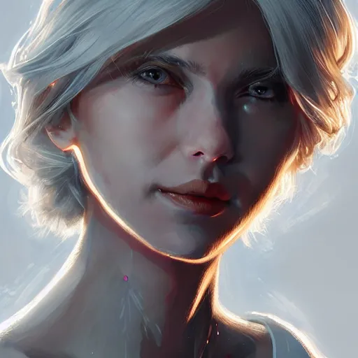 Image similar to full body portrait of white haired girl in spider man suit, super hero, webs, highly detailed, very beautiful face, very detailed eyes, digital art, artstation, concept art, smooth, sharp focus, greg rutkowski, wlop